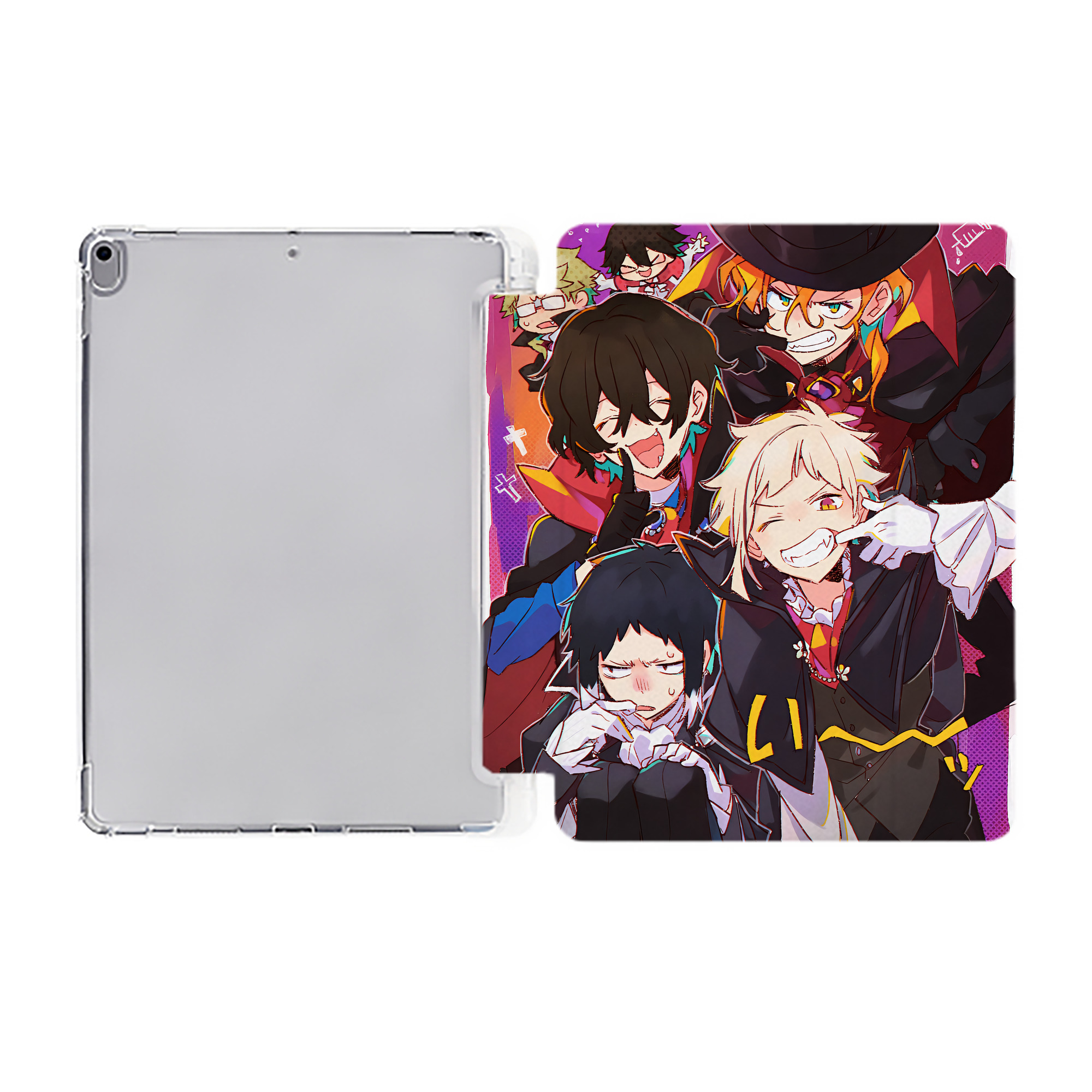 （画像用） 文豪ストレイドッグス Bungo Stray Dogs IPad ケース ペン収納付き 三つ折りスタンド PUレザー×シリコン 対応機種9.5/10.5/10.9インチ